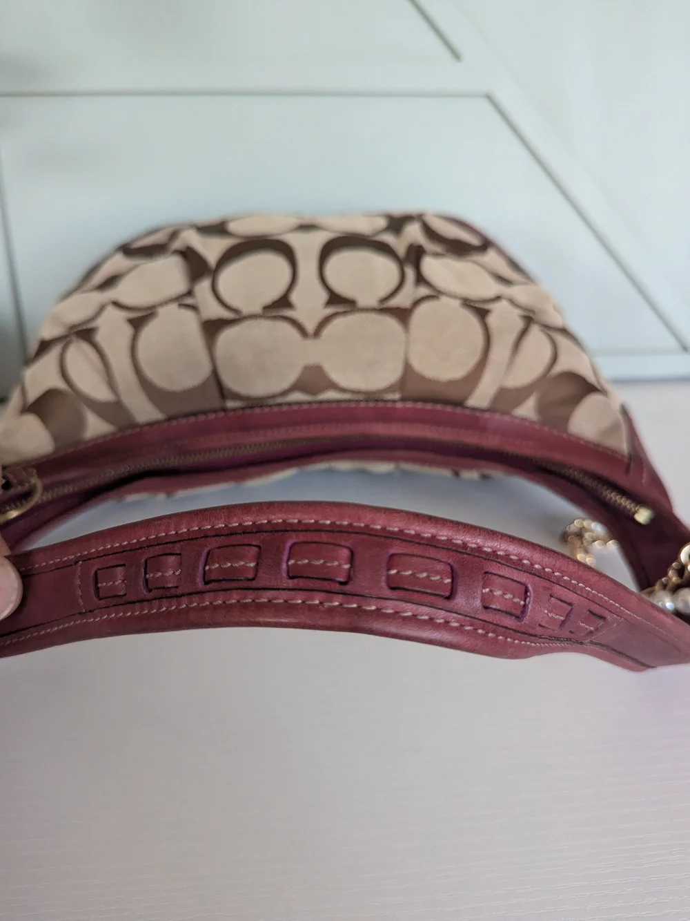 vintage Coach Ergo Signature Pleated Hobo Shoulder Bag